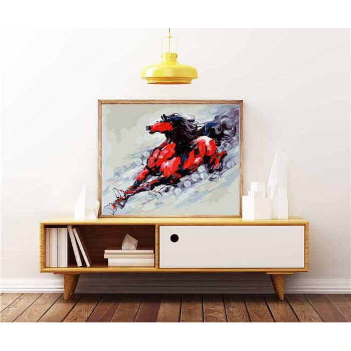 Paint By Numbers Red Horse Modern Animal Art