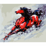 Paint By Numbers Red Horse Modern Animal Art