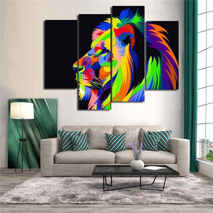 Paint by Numbers Lion - 4 piece design