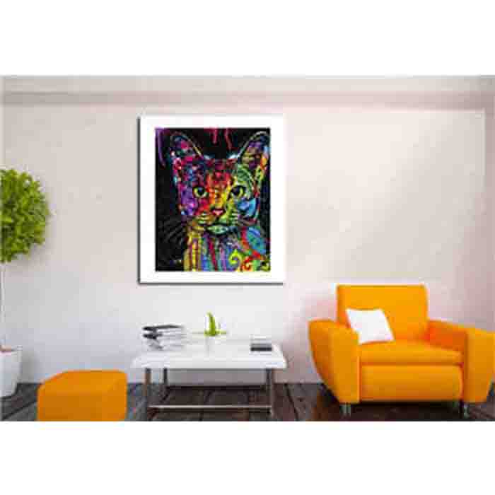 Painting By Numbers Cat Head in Rainbow Colors