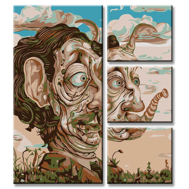 Painting By Numbers Surrealism Organic 4-Panel