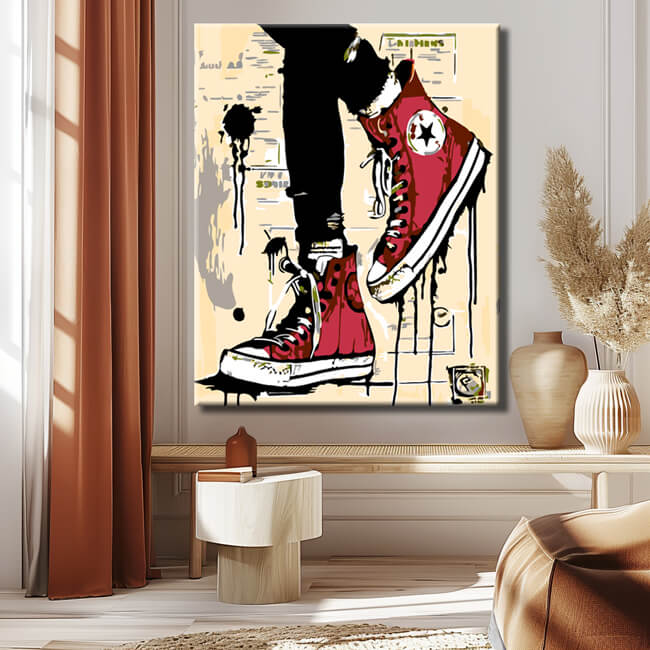 Painting by Numbers Red Sneakers