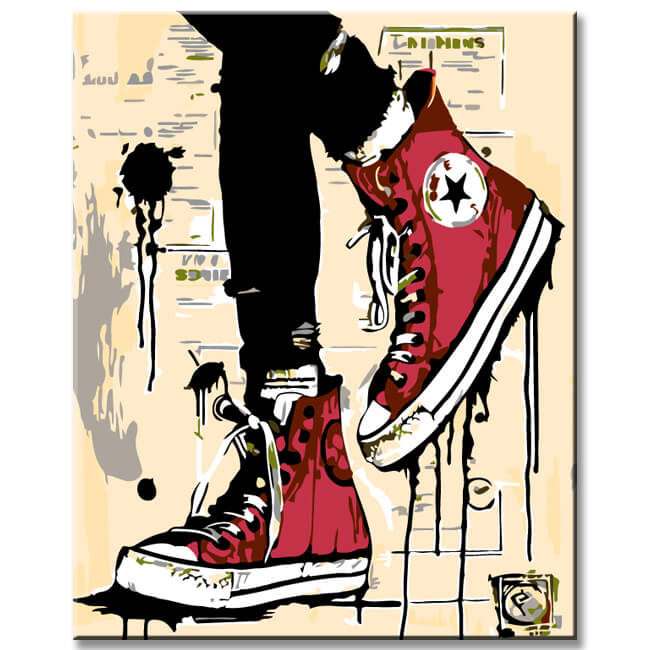 Painting by Numbers Red Sneakers